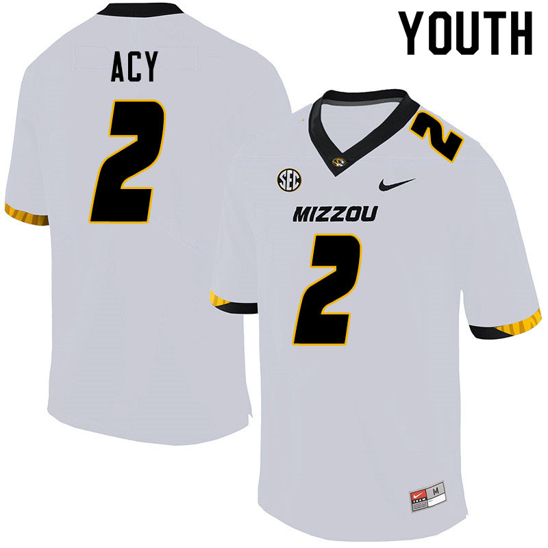 Youth #2 DeMarkus Acy Missouri Tigers College Football Jerseys Sale-White - Click Image to Close
